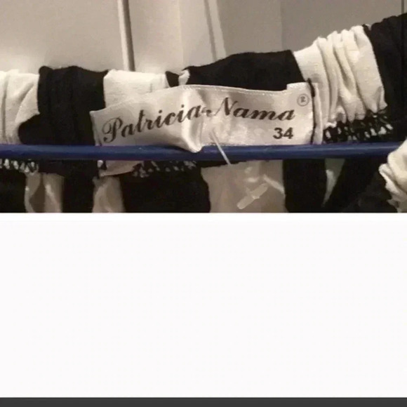 Patricia Nama dress geometric pattern designer black white mini babydoll - Picture 4 of 12